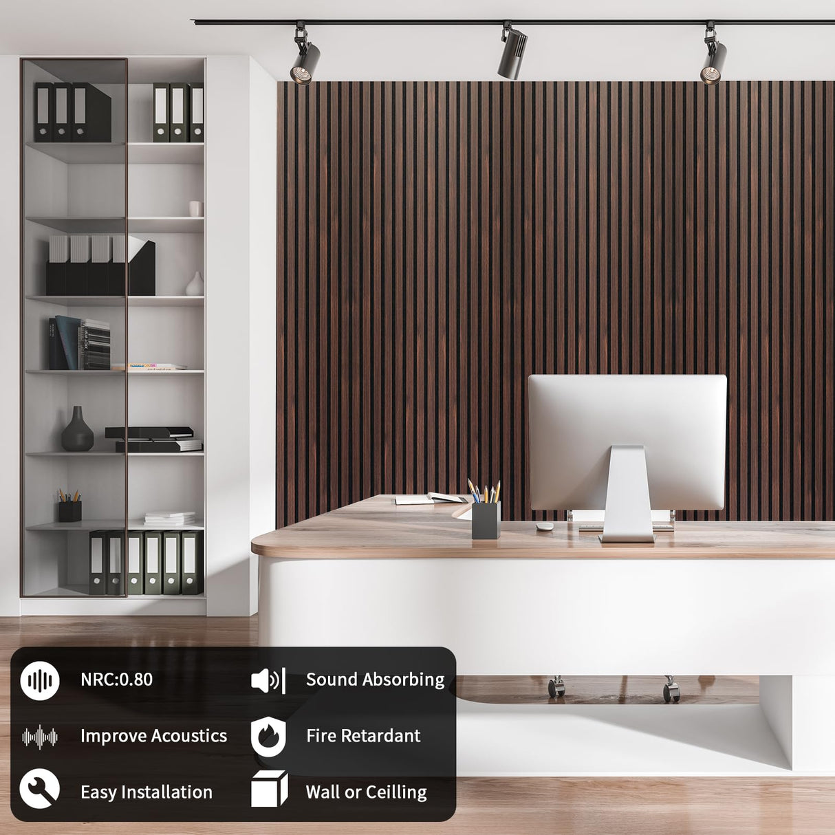 Art3dwallpanels Wood Slat Wall Panel, 108'' x 13'' Wood Panels for Wall 2 Pack 3D Soundproof Wall Panels, Large Acoustic Panels for Interior Ceiling and Wall Decor Noise Reduction,Walnut Art3dwallpanels