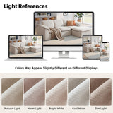 112" Cloud Couch Sectional with Padded Armrests & Moveable Ottoman Boneless Sectional Couches for Living Room White Couch, No Assembly Required HALLYBEE