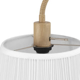 Globe Electric 65907 68" Floor Lamp, Light Faux Wood, White Pattern Shade, On/Off Rotary Switch on Socket Globe Electric