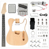 Electric Guitar,DIY Electric Guitar Kit with Mahogany Body, KST-Style 6 Strings Electric Guitar Kits W/Maple Neck, Techwood Fretboard, SSS Pickups, Shoulder Strap, All Accessories Included Volowoo