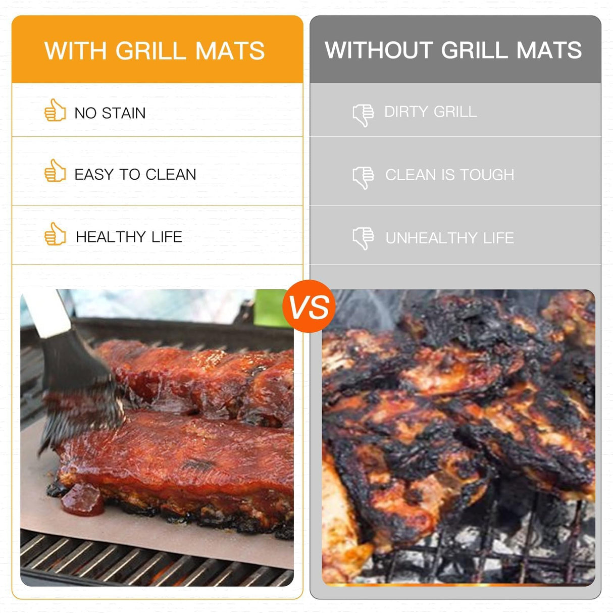 SKYBD Copper Grill Mats for Outdoor Grill（Set of 6), Nonstick & Easy to Clean BBQ Grilling Sheets, Reusable & Heavy Duty Mats Works on Outdoor Gas, Electric, Charcoal Grill SKYBD