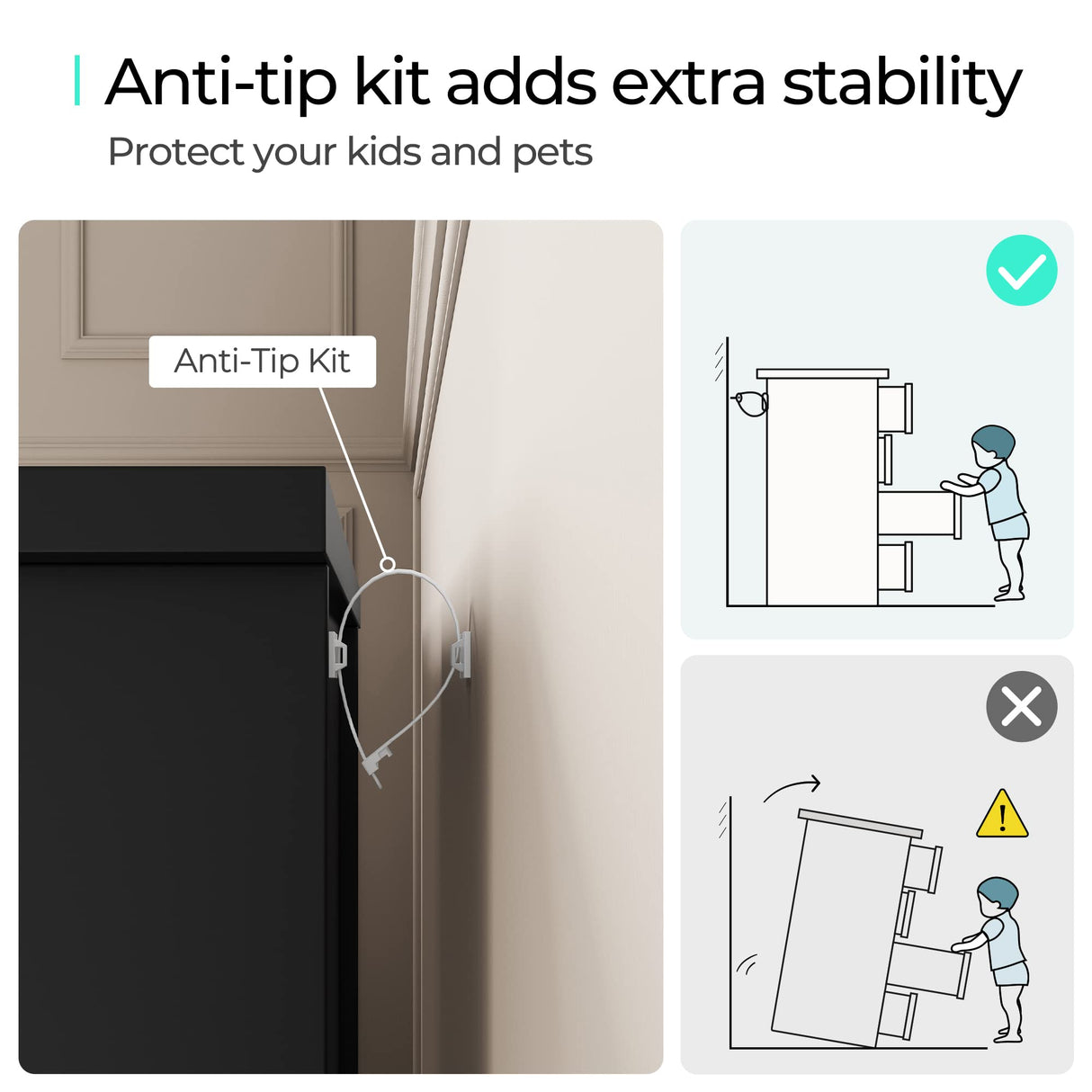 LINSY HOME 7 Drawers Dresser for Bedroom, Wood Bedroom Dresser Modern Drawer Chest, 7 Chest of Drawer, Tall Dresser for Closet, Dressers Organizer for Living Room, Closet, Hallway LINSY HOME