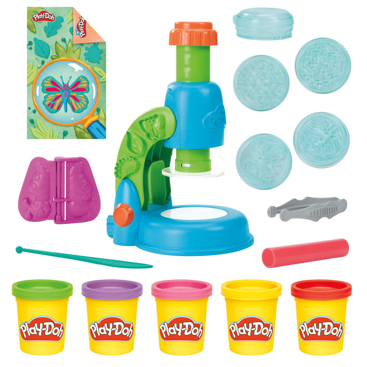 Play-Doh Light & Look Microscope for Kids, Electronic Preschool Toys for Girls & Boys, 9 Accessories & 5 Colors, Back to School Gifts, Ages 3+ Play-Doh