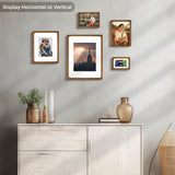 Golden State Art 5x7 Picture Frames - Brown Solid Wood with Glass, Rounded Corner 5 x 7 Picture Frame Matted to 4x6 Photos - Wall or Tabletop Decor Display Golden State Art