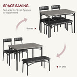 GAOMON Dining Table Set for 4, Kitchen Table with Upholstered Chairs and Bench, 4-Person Dining Room Table Set, Rectangular Kitchen Table Set for Small Space, Apartment, Home, Studio, Rustic Grey GAOMON