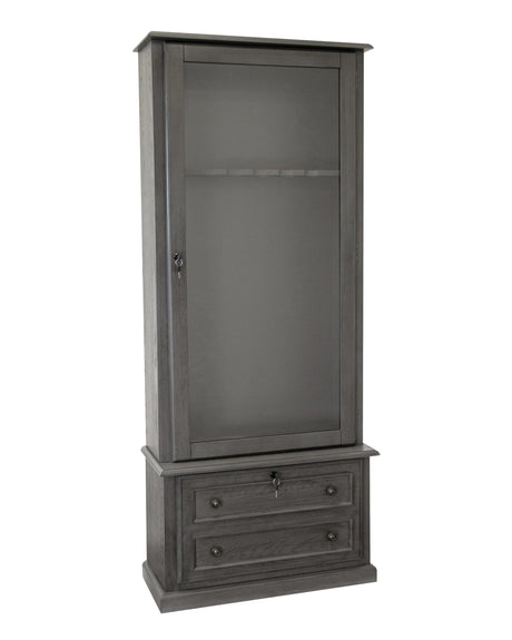 American Furniture Classics Model 860, Classic 12 Gun Cabinet with Tempered Glass, Grey American Furniture Classics