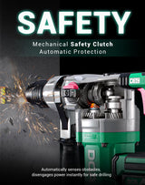 DCA 20V MAX Brushless Rotary Hammer Drill, 4.5 Joule, 3800BPM, 1-1/8 Inch SDS-Plus Cordless, 5.0Ah Battery, 4A Fast Charger, Safety Clutch and Vibration Control, 4 Drill Bits and 2 Chisels DCA