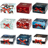 ARTLYMERS Christmas Gift Boxes with Lids, 9 Pack Gift Box and Red Ribbon Christmas Themed Pattern Small Gift Boxes for Xmas Presents Gifts Easy Assemble ARTLYMERS