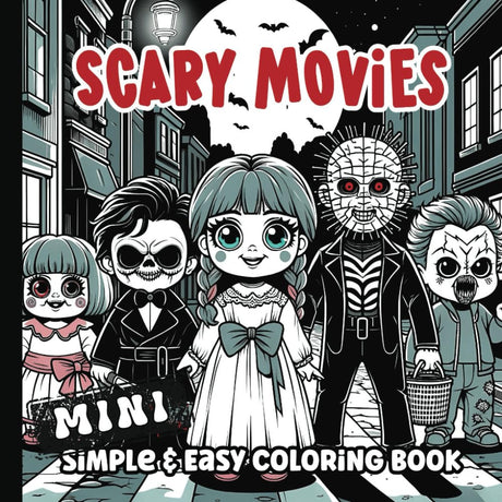 Mini Coloring Book: Cute and Creepy Chibi Coloring Pages | Horror Movie Inspired Illustrations | Pocket Size 6 x 6 inches WoodArtSupply