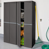 Sterilite 2-Pack Storage Cabinet, Garage, Pantry & Kitchen Closet, 4 Shelves, Gray Sterilite