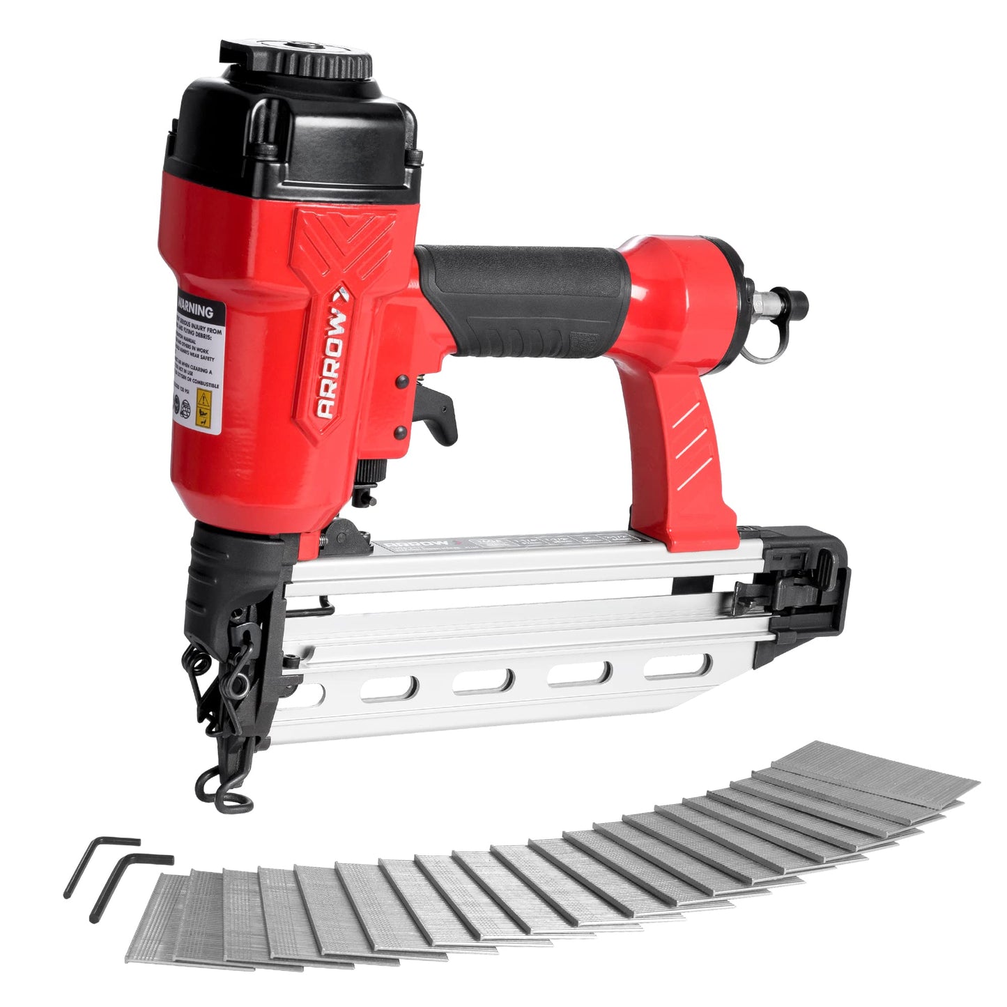 Arrow Pneumatic 16 Gauge Finish Nailer with 1000 Pcs Nails, 16 GA Professional Straight Nail Gun Kit, Oil-free Design, Depth Adjustable, Dryfire-lockout, Fits 1-1/4-Inch to 2-1/2-Inch Finish  - WoodArtSupply