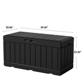 Greesum 82 Gallon Resin Deck Box All Weather Large Outdoor Storage for Patio Furniture, Toys, Garden Tools, Lockable, Black Greesum