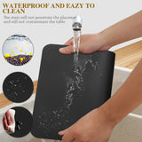 Bacgnyer Placemats Set of 8, Placemat with Coasters Heat Stain Scratch Resistant Non-Slip Waterproof Oil-Proof Washable Wipeable Outdoor Indoor for Dining Patio Table Kitchen Decor and Kids (Black 8) Bacgnyer