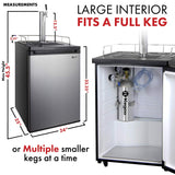 Kegco Kegerator Full Size Keg Refrigerator - Single Faucet - D System, Stainless Steel Kegco