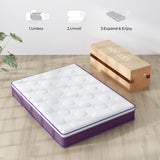 Full Mattress, 10 Inch Hybrid Full Mattress, Full Size Mattress in a Box, Plush Foam Mattress with Individually Pocketed Coils, Motion Isolation for Pressure Relief, Medium Soft REGOSS