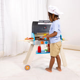Melissa & Doug Wooden Deluxe Barbecue Grill, Smoker and Pizza Oven Play Food Toy for Pretend Play Cooking for Kids - FSC Certified Melissa & Doug
