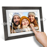 Frameo 10.1 inch Digital Picture Frame WiFi Smart Digital Photo Frame Wood IPS HD 1280 * 800 1080P Touch Screen Auto-Rotate Easy Setup to use Free Share Photos and Videos Gift for mon Father Women TIKVITO