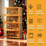 Display Cabinet Curio Cabinet with Acrylic Doors, Figures and Curio Collection Display Case, Floor Standing Clear Showcase for Living Room Bedroom,Gray,L31.5xW12.6xH55.1in Generic