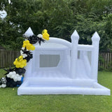 iLink-outer White Bounce House for Big Kids 8-12 with Slide Ball Pit Blower White Oxford Inflatable 15FTx 14FT Kids Birthday Party, Robust and Easy to Install with Repair Kit iLink-outer
