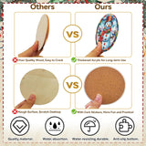 8 Pack Christmas Diamond Art Coasters Kit - Christmas Diamond Painting Coasters Kit Set with Holder Cork Pads, Diamond Art Kits for Adults Coaster, Gift for Handmade Lovers Non-Slip 3.9inch ajepon