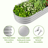 Metal Raised Garden Bed 2Sets Galvanized Planter Box for Vegetables, Flowers, Herbs, and Succulents GADI