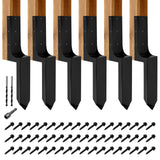 CNQLIS Heavy-Duty Steel Fence Post Repair Kit,Fence Post Anchor Ground Spike for Repairing Broken Wooden Fence Post Repair Stakes,3.6"x3.6" (6 Pack) CNQLIS