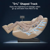 Real Relax 4D Massage Chair Full Body, Zero Gravity Recliner with 16 Auto Modes, Thai Stretch, Body Scan, Bluetooth Speaker, Heating, Foot Massage and Shortcut Button, PS5100 Khaki Real Relax