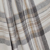 Taupe Grey and White Plaid Decor Tartan Blanket, Lightweight Soft Chenille Striped Knitted Rustic Farmhouse Throw with Tassels for Couch Sofa Chair Bed Office Home, 50" x 60" Snugtown