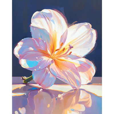 Paint by Numbers Kit for Adult, Lily Flower Adult Paint by Number Kits for Adults Beginner,DIY Blooming Floral Retro Flowers Paint by Numbers 16x20 Inch Realistic Acrylic Oil Painting for Decor