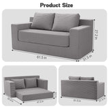 MeMoreCool Sleeper Sofa Bed, Small Couch Futon Bed with Pillows, Convertible Loveseat Boneless Sofa, Folding Floor Foam Couch for Bedroom, Foldable Comfy Lounge Compressed in A Box No Assembly MeMoreCool
