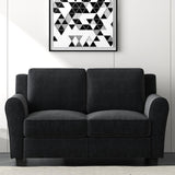 Bonzy Home 58" Black Loveseat Sofa Couch for Living Room, 2 Seater Love Seat for Small Spaces, Modern Couches with Thick Cushion for Home Apartment Office Bonzy Home