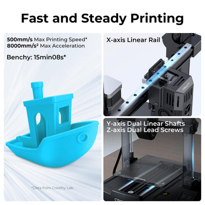 Creality Ender 3 V3 KE 3D Printer with 500mm/s High-Speed Printing, Advanced Sprite Direct Extruder, X-axis Linear Rail, Smart Creality OS, Print Volume 8.66 x 8.66 x 9.44 Inch - WoodArtSupply