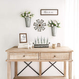 Mkono 11.5" Small Farmhouse Windmill Wall Decor Rustic Iron Wall Hanging Decoration Metal Wall Art Ornament for Bedroom Nursery Living Room Dorm Home Mkono