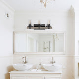 Elegant Designs VT1009-GRY Industrial Rustic Lantern Restored Wood Look 3 Light Bath Vanity, Gray Elegant Designs