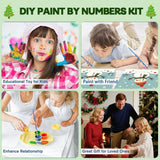 cviokrdu Christmas Paint by Numbers Kit for Kids with Frame - Wooden Easel, Snowman Paint by Numbers for Kids Ages 4 8 12, Easy Acrylic Oil Painting Kits for Home Wall Decoration 8x8 inch cviokrdu