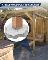 vikofan 10 PCS 4x4 Galvanized Post Base Steel Inter 3.5x3.5 Wood to Concrete Adjustable Post Anchor with 1" Standoff for Deck Patio Gazebo Pergola vikofan