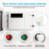 TIGERKING Biometric Fingerprint Home Safe, 1.2 Cubic Feet Digital Security Safe Lock Box, Quick-Access Small Safes for Cash, Jewelry, Handgun, Document, White TIGERKING