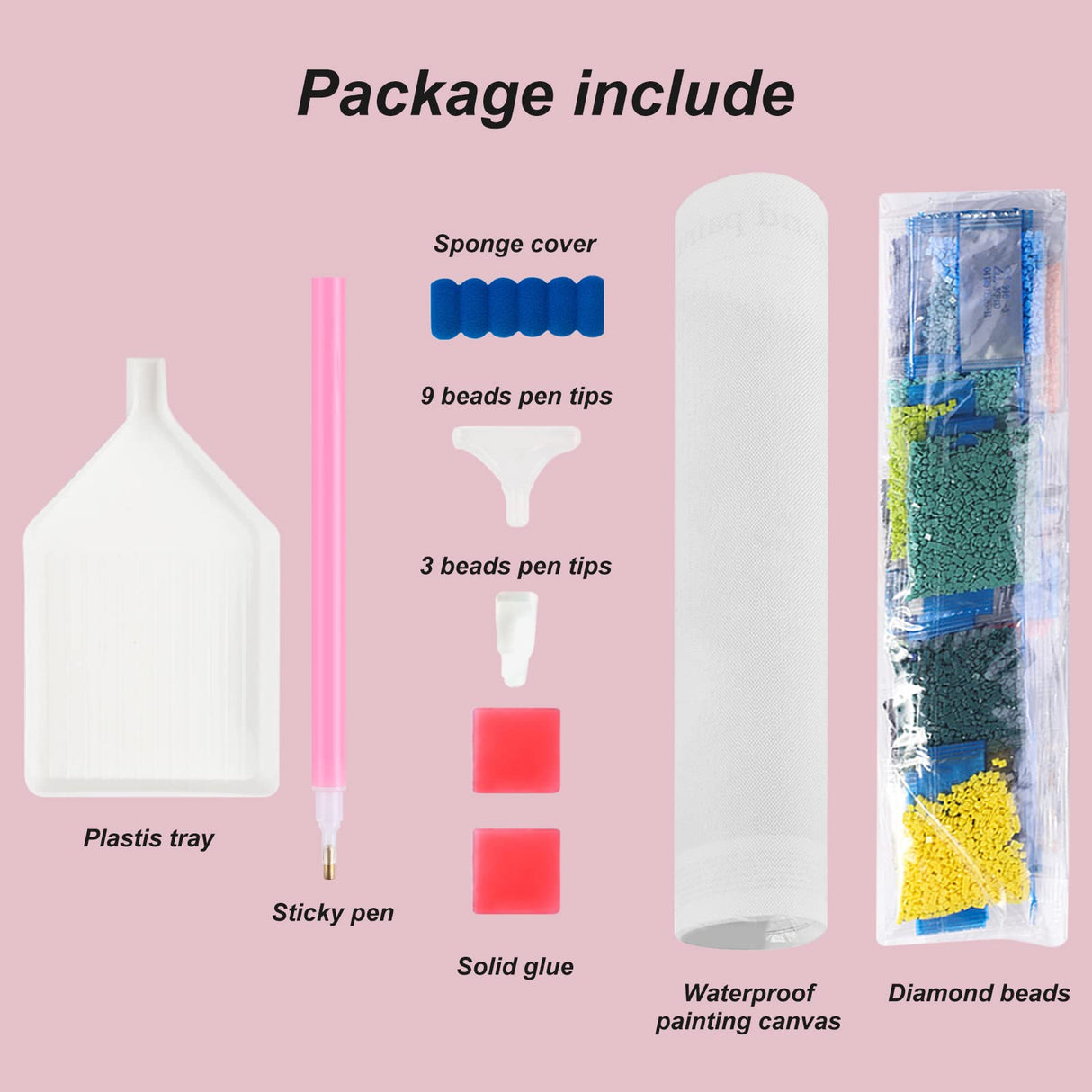 Stalente Diamond Painting Kits for Adults, 5D DIY Diamond Art Kits for Beginners Round Full Drill Diamond Painting for Home Wall Decoration Gift 12×16inch, Rose Flower Stalente