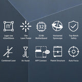 Twotrees TS2-10W Engraving Machine, 0.08mm Laser Cutting Machine Laser Cutter, 10000mm/min Laser Engraver Machine, Easy to Assembly Laser Engraving Machine for Wood, Paper, Leather (TS2-10W) YESBAY