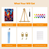 MOGTAA Dragon Paint by Numbers Kit for Adults Beginners with Frame, Animal Adult Paint by Number Kits on Canvas with Easel, Easy DIY Oil Painting Kits for Home Decor, 8x12in MOGTAA