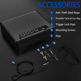 [2024 NEW] KAER Gun Safe, Biometric Gun Safes for Pistols, Quick Access Biometric Fingerprint Safe with Mute Function,LED Light,Two Handguns Capacity Pistol Safe for Home Bedside Nightstand and Car KAER