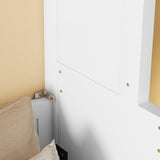 Murphy Bed Queen Size, Hidden Wall Bed Frame with Desk, Solid Wood Cabinet Bed Frame with Gas Struts, No Box Spring Needed, White RuiSiSi