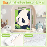 Reivworl Paint by Numbers Kit for Kids with Frame and Easel, Panda Paint by Number Kids Age 5-8-12, Paint by Numbers Gifts and Home Decor (8X8 Inch) Reivworl