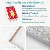 askkqtx 4 Pack Framed Paint by Numbers Kit for Kids - with Wooden Easel, Christmas Paint by Numbers Kit for Kids Ages 4-8-12, DIY Christmas Paint by Numbers with Frame for Home Wall Decor 8x8 Inch askkqtx