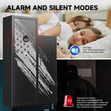 KAER 8-10 Gun Safe, Large Gun Safe for Rifles and Pistols, Quick Access Home Gun Rifle Safe and Storage Gun Locker Cabinet with 4 Pistol Pouches and Removable Shelf for Shotgun, Firearm, Ammo KAER