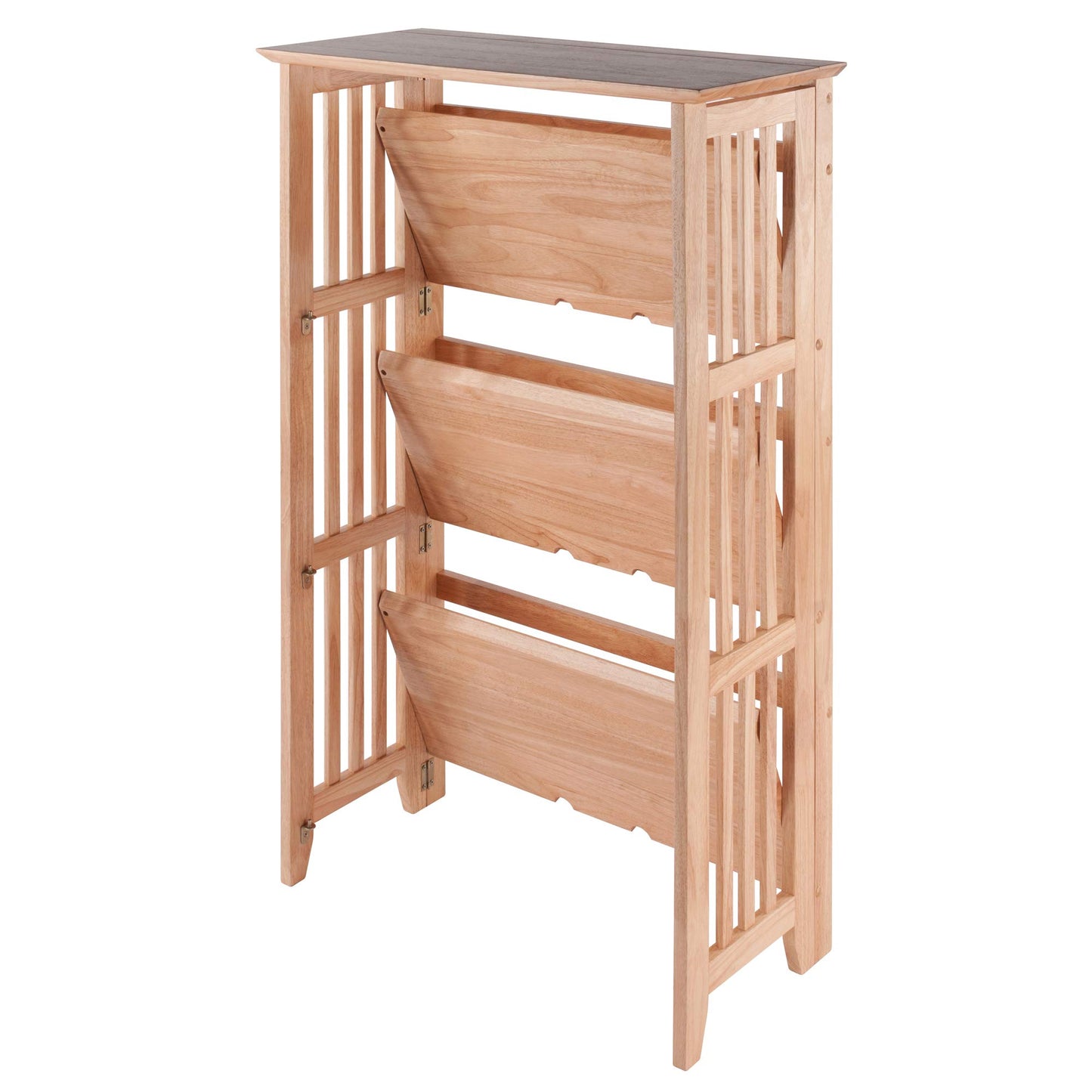 Winsome Wood Mission-Style Natural Beechwood 4-Tier Folding Shelf - WoodArtSupply