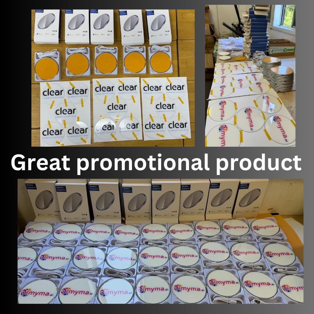 INNOSUB USA Sublimation Wireless Charger [Pack of 10] LED Pad – Blank Wireless Charger for Sublimation and Customization – Black 10W Fast ChargePad Compatible with iPhone, Samsung, QI-Enabled Devices INNOSUB