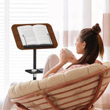 Snughome Floor Book Stand with Removable Tray, Wood Standing Book Stand for Reading, Height Adjustment 21"-51", Music Stand Cookbook Stand Textbook Stand Laptop Stand Book Holder for Display Snughome