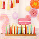 Mumufy Wood Taper Candle Holders for Table Centerpiece Dark Brown Giant Wooden Birthday Party Candlestick Farmhouse Candle Holders Decorations for Wedding Anniversary Desktop, 36in Mumufy