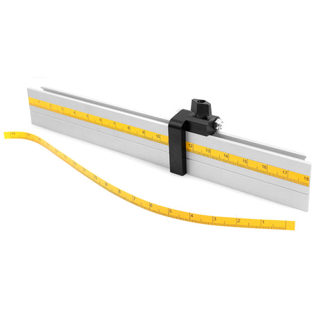 Fulton Universal Aluminum Miter Gauge Fence with an Aluminum Flip Stop 18” Left Reading Tape 18” Right Reading Tape Fulton